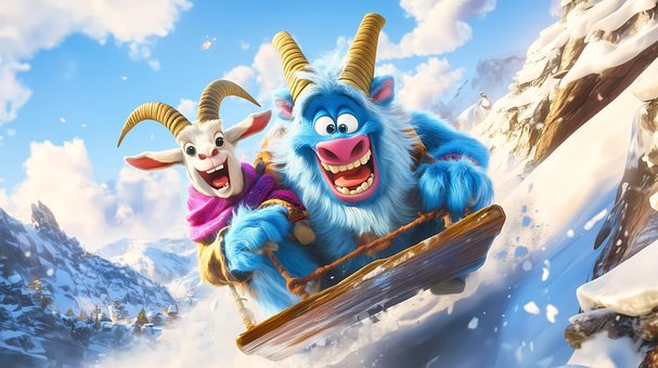 Free Ai Generated Sleigh Ride illustration and picture