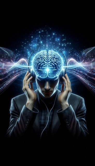 Free ai generated listening music illustration