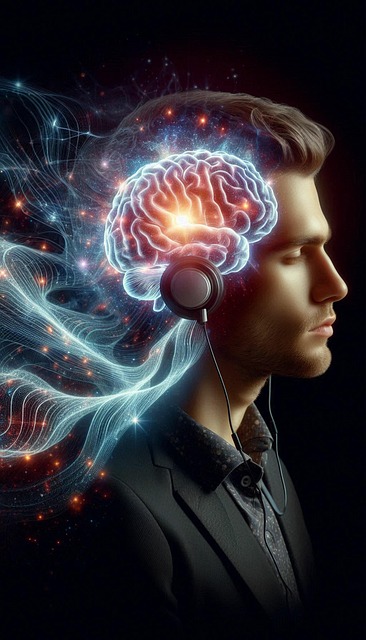 Free ai generated listening music illustration