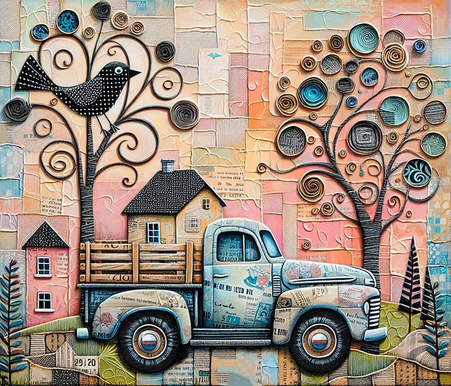 Free ai generated whimsical art mixed-media illustration