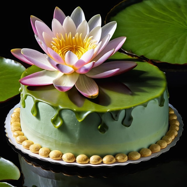Lotus, Åkande, Liljeblad, Kage, Dessert