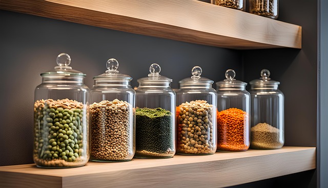 Free seeds jars grains illustration