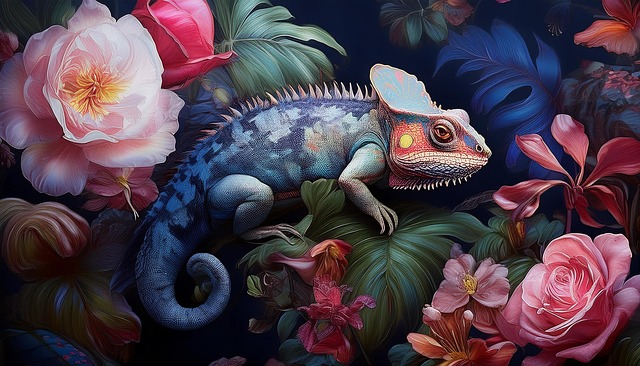 Free ai generated chameleon reptile illustration