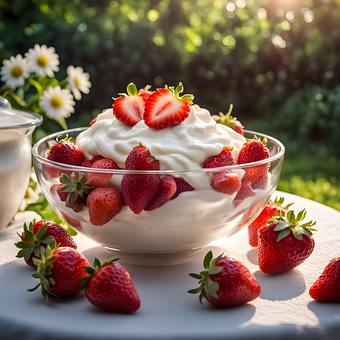 Erdbeeren, Früchte, Sommer, Dessert
