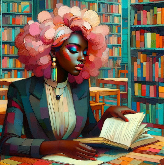 Free ai generated woman library illustration