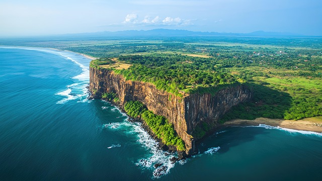 Free ai generated aerial view tropical cliff illustration