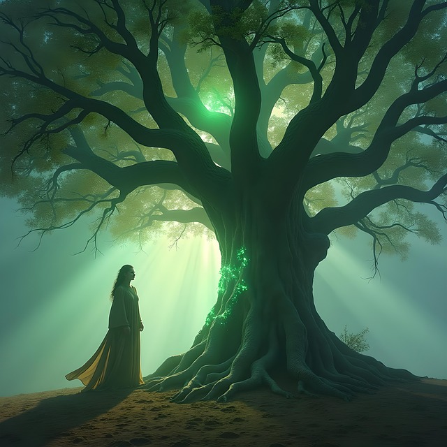 Free ai generated tree healing illustration