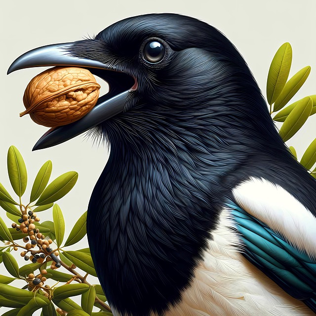 Free magpie crow wild bird illustration