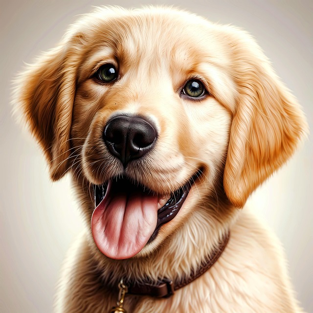 Free golden retriever dog animal portrait illustration