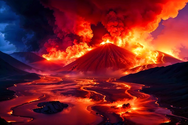 Free volcano volcanic eruption eruption illustration