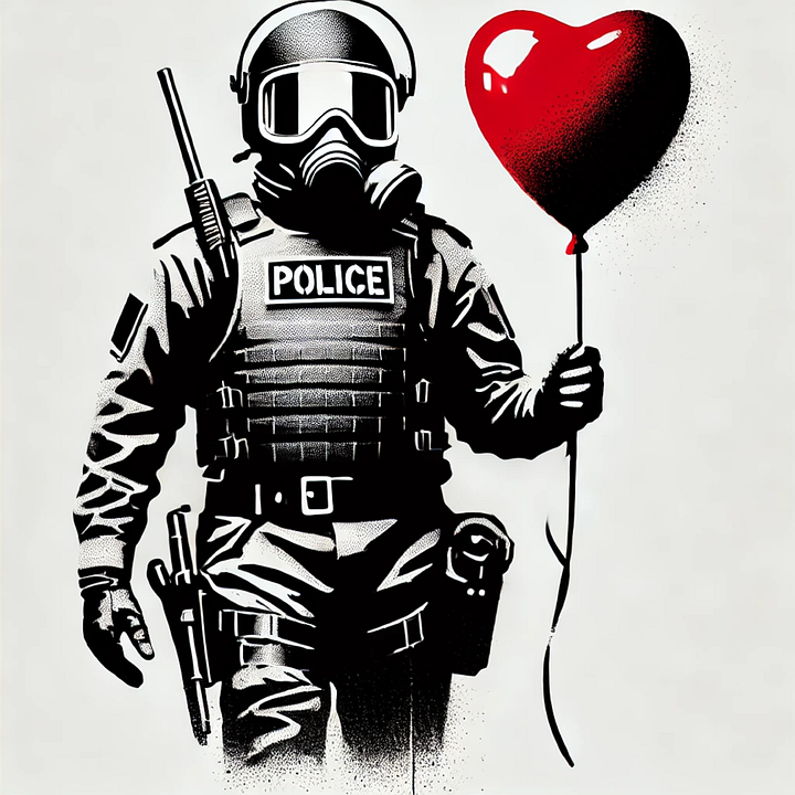 Download Ai Generated, Riot Police, Heart Balloon. Royalty-Free Stock ...