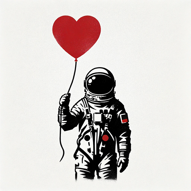 Ai Generiert, Astronaut, Herzballon