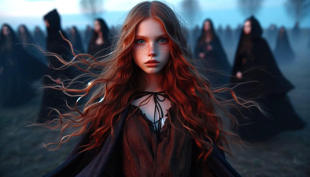 Free ai generated girl witch illustration