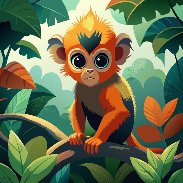 Download free HD stock image of Ai Generated Monkey Free ai generated monkey primate illustration