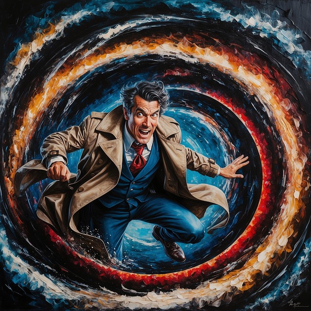 Free ai generated man wormhole illustration