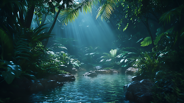 Ai Generiert, Dschungel, Fluss, Natur