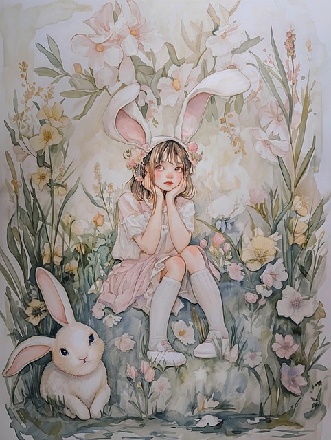 Download free HD stock image of Ai Generated Girl Free ai generated girl rabbit illustration
