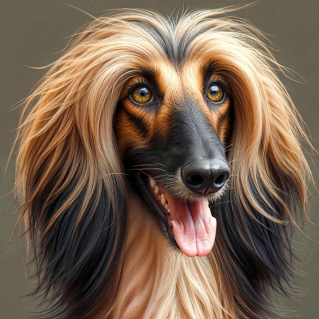 Free afghan hound greyhound dog illustration