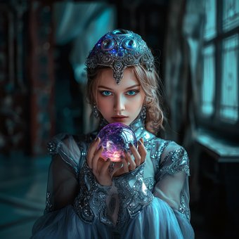 Fantasie, Ball, Kristall, Mädchen, Frau
