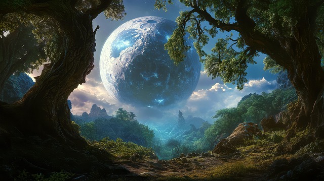 Free ai generated planet moon illustration