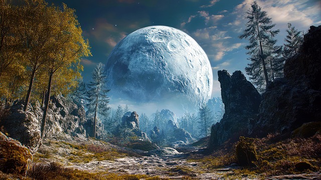 Free ai generated planet moon illustration
