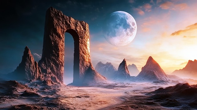 Free planet moon fantasy illustration