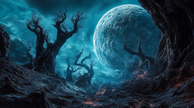Free planet moon fantasy illustration