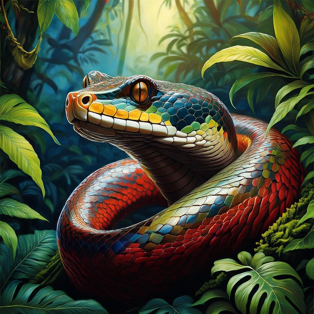 Free ai generated anaconda snake illustration