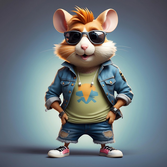 Free ai generated hamster fashion illustration