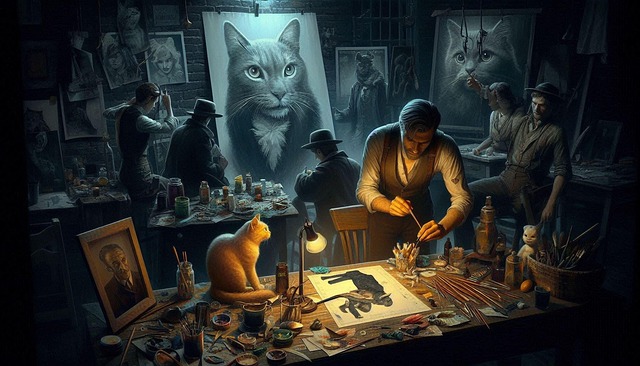 Free ai generated artists workshop illustration