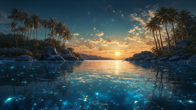 Free ai generated beach sunset illustration
