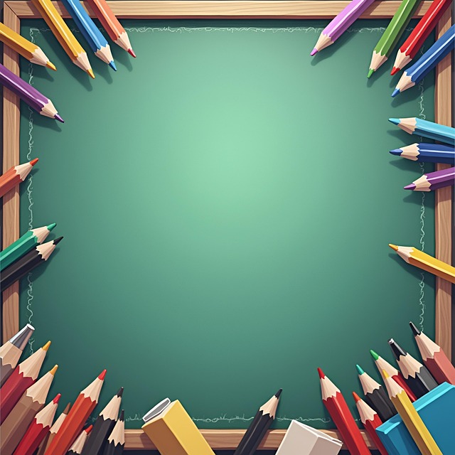 Buntstifte, Tafel, Zurück In Der Schule