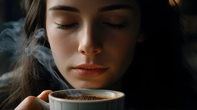 Free ai generated woman coffee illustration