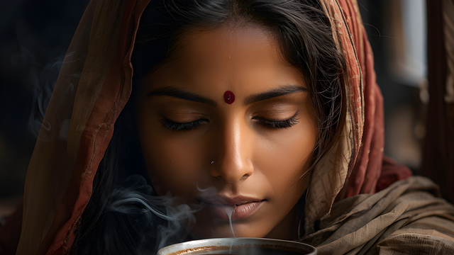Free ai generated woman coffee illustration