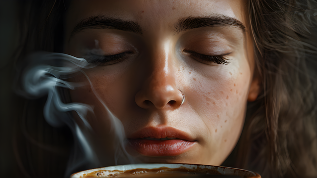 Free ai generated woman coffee illustration