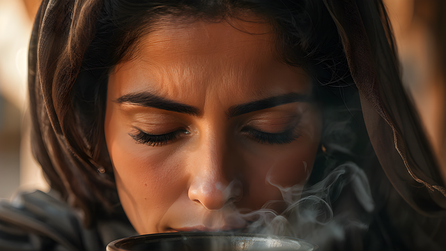 Free ai generated woman coffee illustration