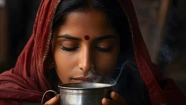 Free ai generated woman coffee illustration