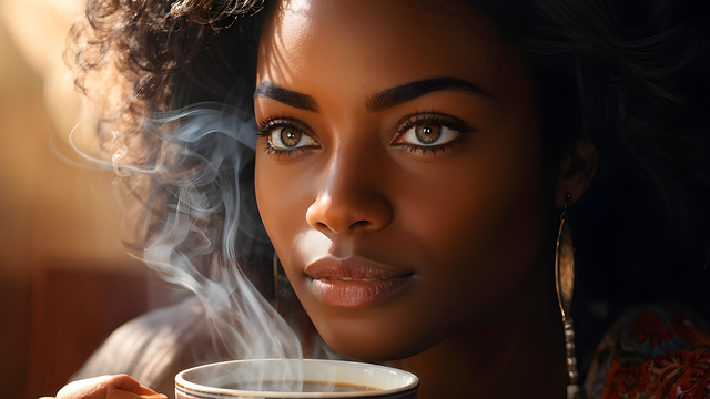 Free ai generated woman coffee illustration