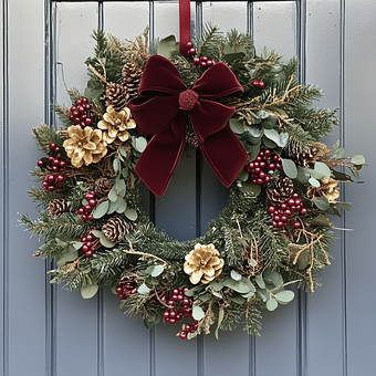 Free Christmas Wreath illustration and picture
