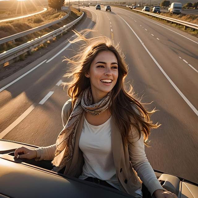 Free ai generated woman drive illustration