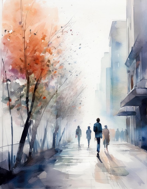 Free ai generated city watercolor illustration