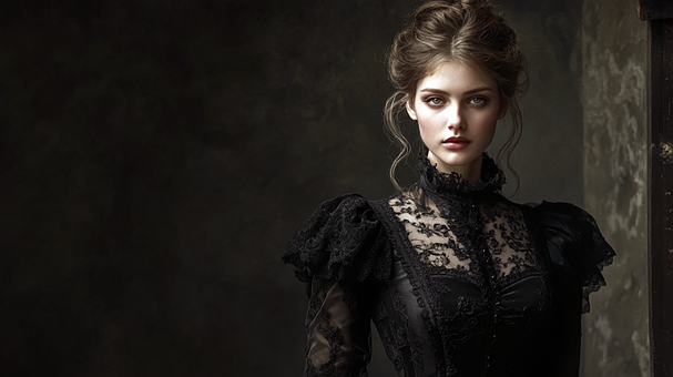 Mulher, Gótico, Beleza, Elegância