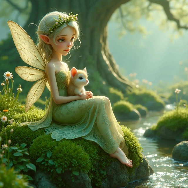 Download free HD stock image of Ai Generated Fairy Free ai generated fairy creature illustration