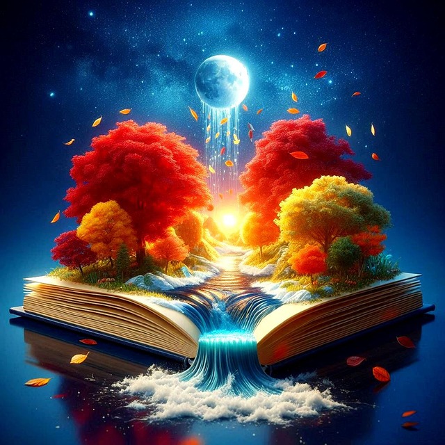 Free ai generated book river illustration