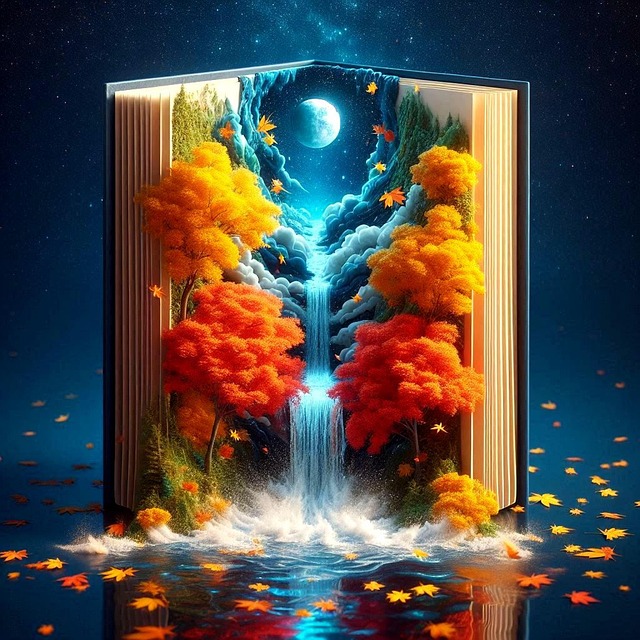Free ai generated book river illustration
