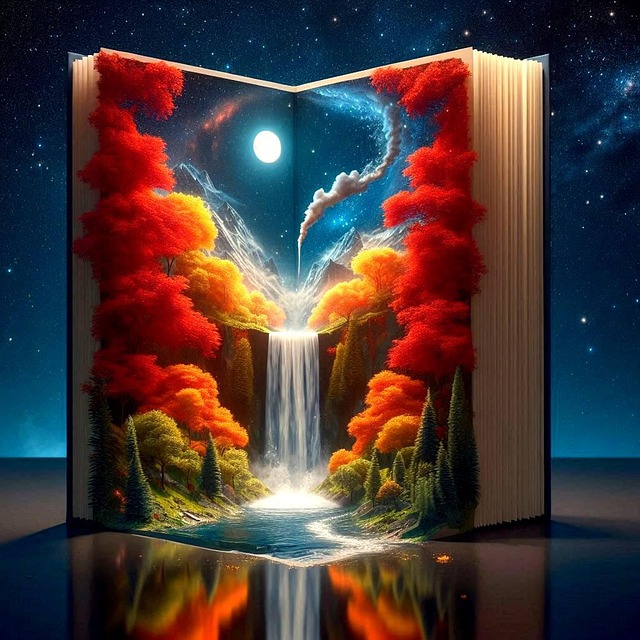 Free ai generated book river illustration