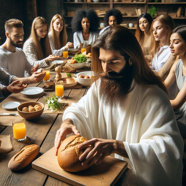 Free ai generated jesus bread illustration