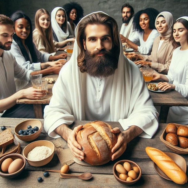 Free ai generated jesus bread illustration