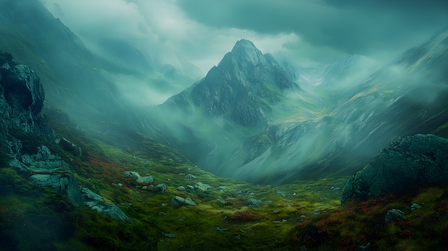 Ai Generiert, Berge, Oben, Wald, Wiese