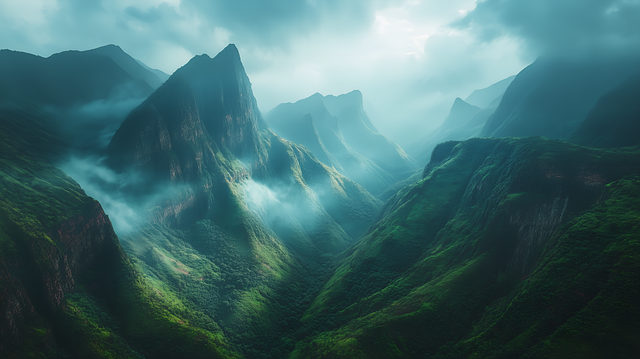 Ai Generiert, Berge, Landschaft, Oben